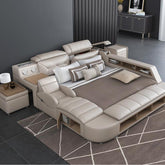 Modern Massage Leather Bed Frame King Size Bedroom Furniture Sets Multi-functional Beds With Audio bed